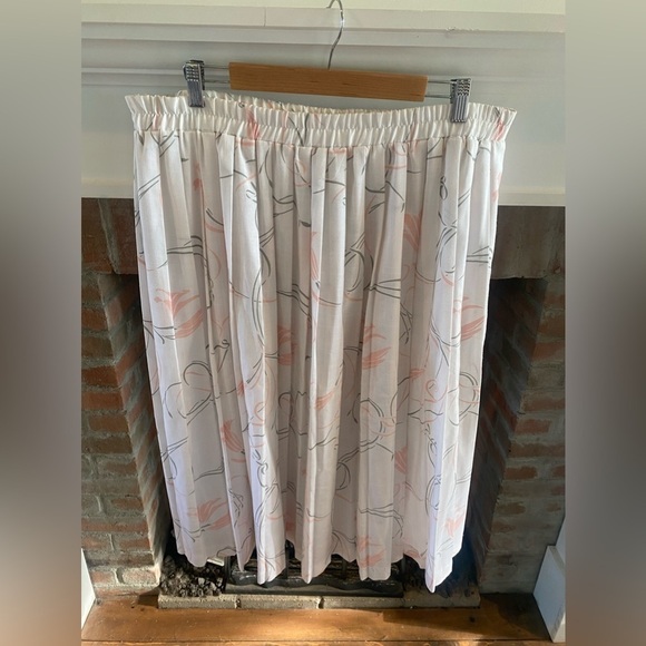 Vintage John’s Girl Plus Wispy Pleated White & Pastels Stretchy Midi Skirt large - Picture 1 of 7